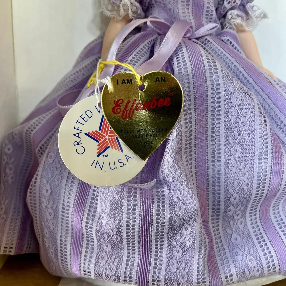 Effanbee Bridesmaid Doll 3302 1980's Red Hair Lavender Dress Hat